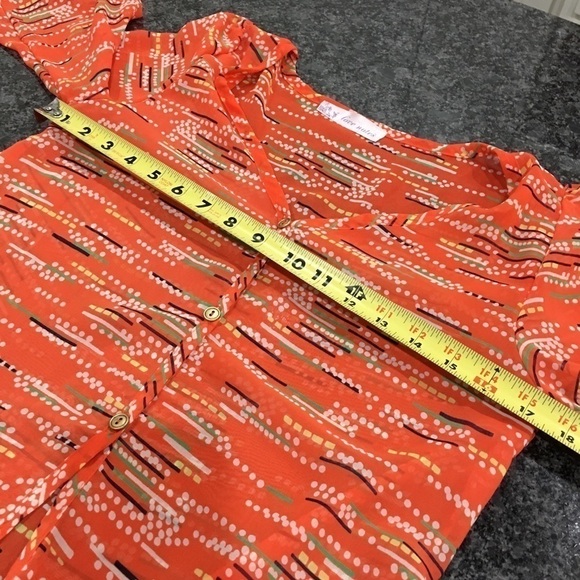 FRANCESCA’S collection sheer blouse orange - Picture 7 of 7